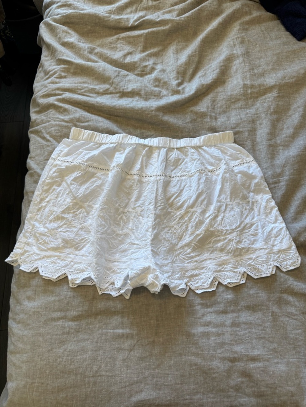 Zara White Decorative See-Through Shorts